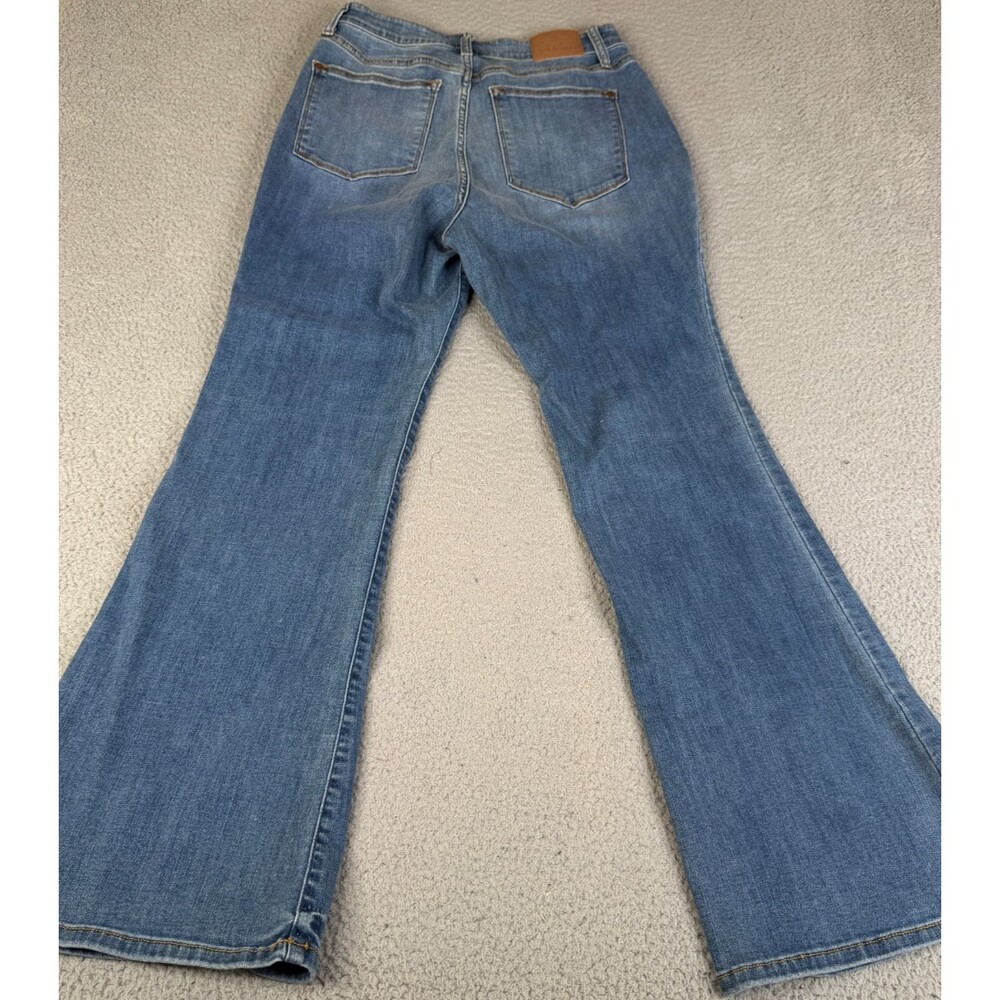 JUDY BLUE Wide Leg Jeans Women 14W Flare Denim High Rise Stretch Slit Leg 30x32